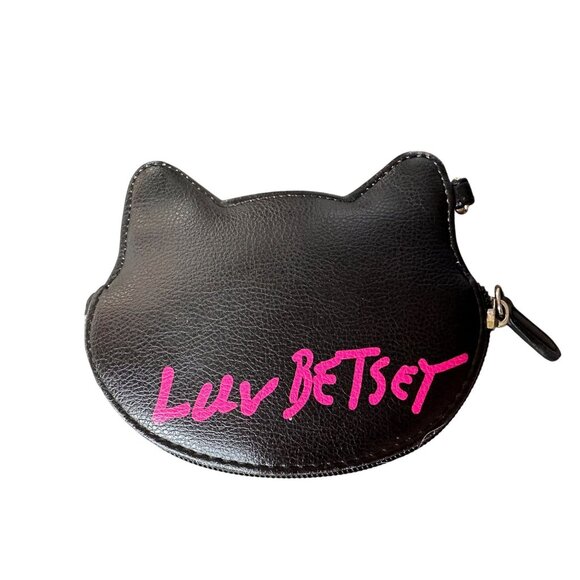 LUV BETSEY By Betsey Johnson Black and White Cat Purse/Wristlet - Picture 3 of 15